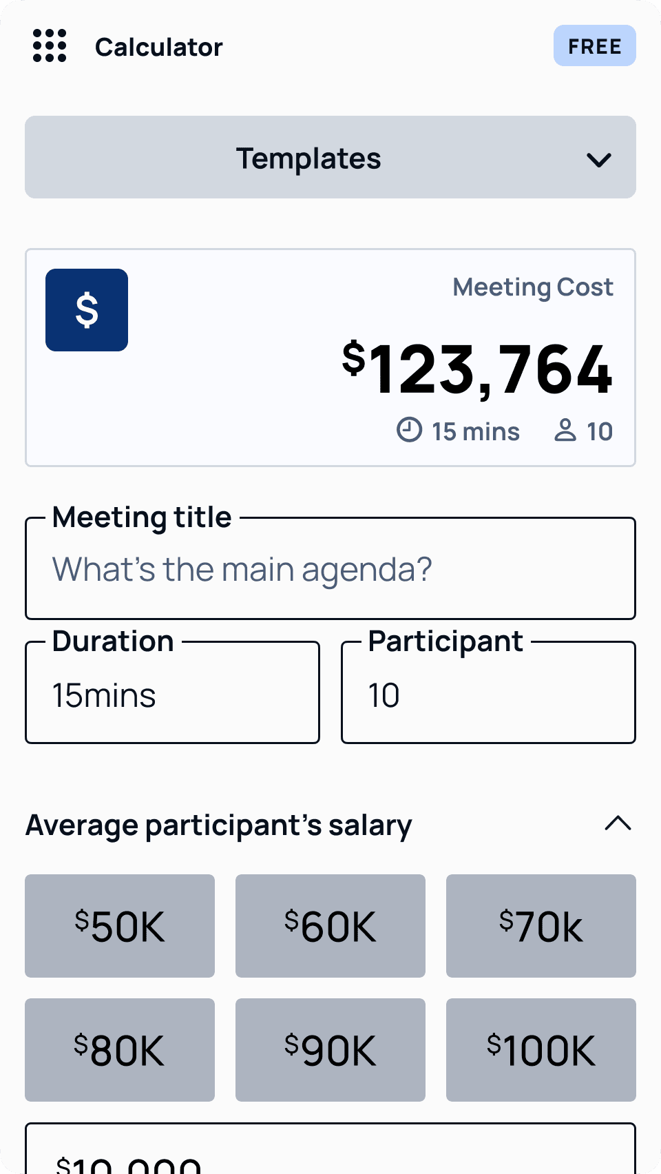 Our calculator tracks meeting expenses, promoting transparency and driving improvements.